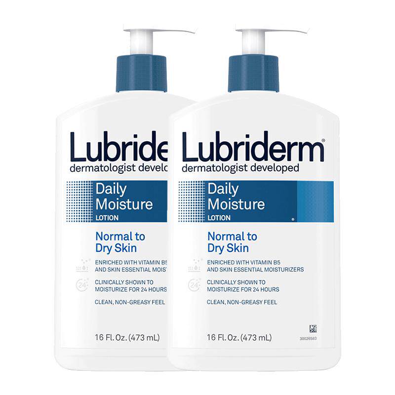 【自营】强生lubriderm露比黎登身体乳滋润清爽保湿润肤乳473ml*2