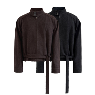 JCAESAR LACED JACKET 绑带插肩哈林顿夹克 高克重混纺毛料