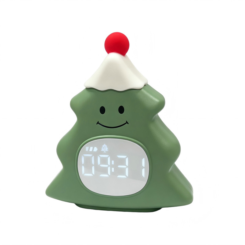 圣诞树闹钟小夜灯强力叫醒伴睡灯