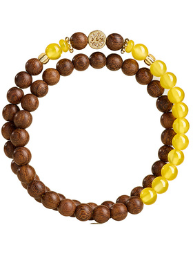【招财进宝】金丝檀黄玛瑙手串