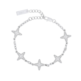 SAZ 潮流四芒星星串珠叠戴手链男女可调节新款简约百搭手饰高级感