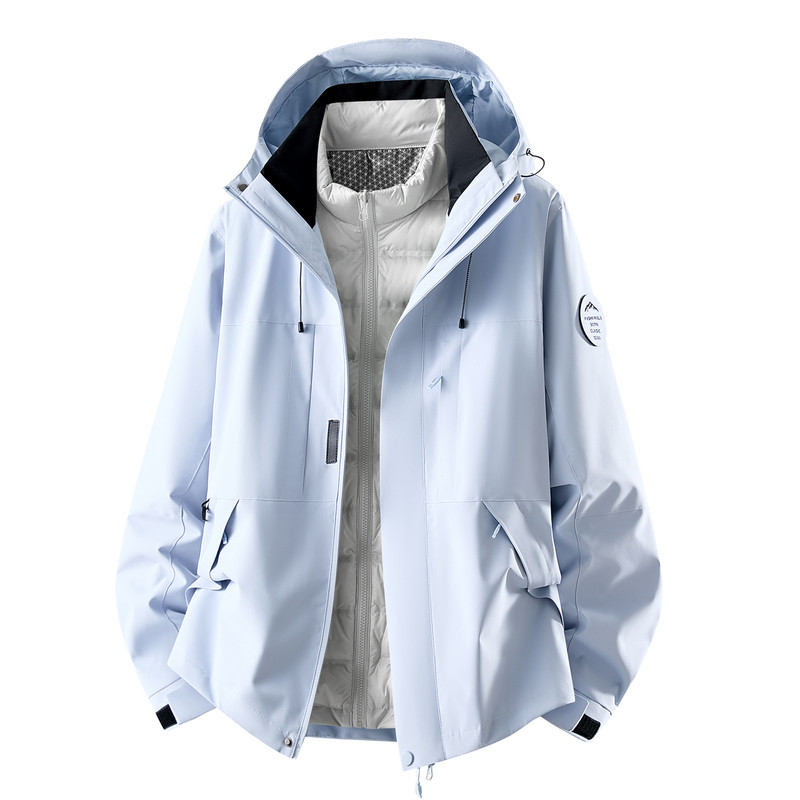 WASSUP户外冲锋衣女三合一羽绒服冬外套男防风防水户外进藏登山服