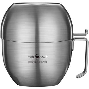 三四钢®316L不锈钢泡面碗带盖汤饭碗个人专用家用304饭盒快餐杯