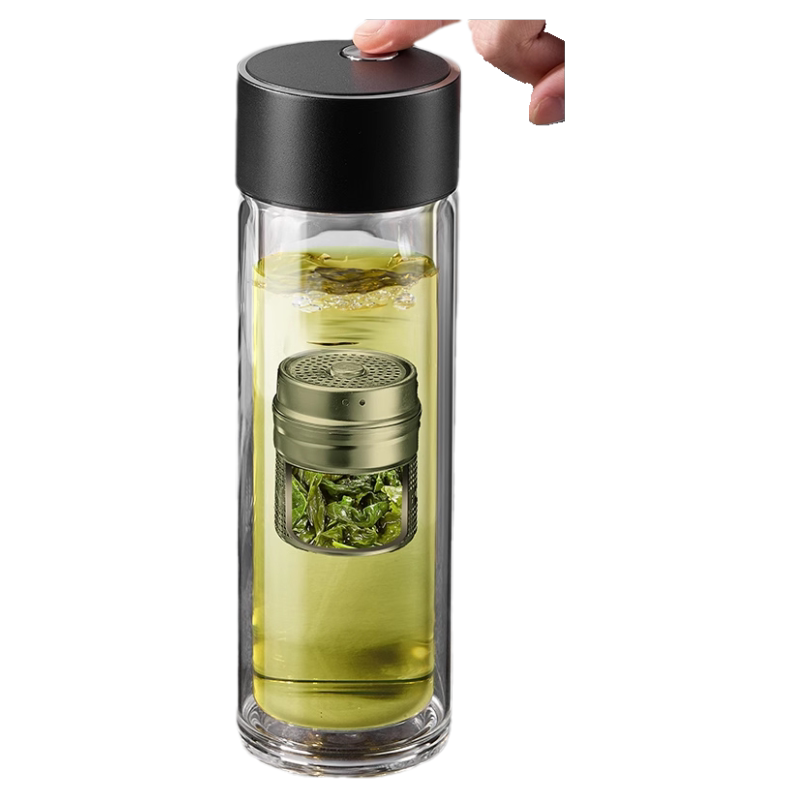 【双层加厚摔碎包赔】茶水分离杯
