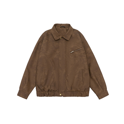 DESIGNSECRETS  25FW复古美拉德飞行员皮夹克男潮牌工装翻领外套