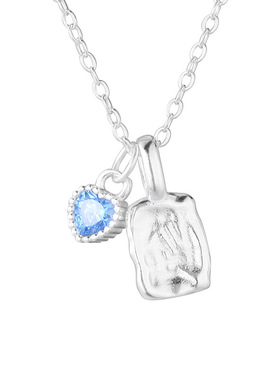 925纯银不规则方形纹理项链