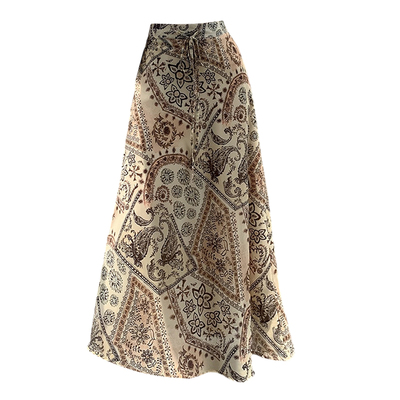 波西米亚民族风雪纺印花半身裙子
