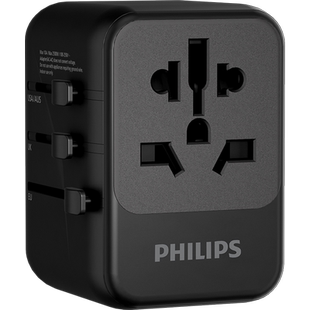 飞利浦全球转换USB插头器出国国际旅行万能插头65W可电脑快充插座