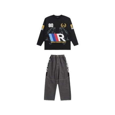 ROCYROAD童装hiphop街舞潮服美式字母印花breaking服饰嘻哈演出服