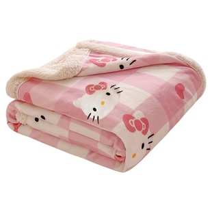 三丽鸥helloKitty羊羔牛奶绒毛毯加厚办公室午睡毯小毯子可爱a类