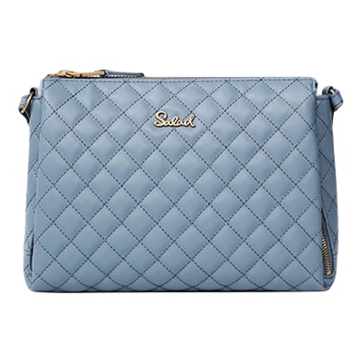 salad牛皮斜挎包多隔层分类收纳