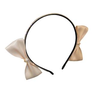 韩国发箍水钻黑色双侧边蝴蝶结气质发饰网红头箍超仙公主风头饰女