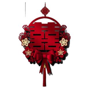 结婚喜字贴挂件婚房布置门上装饰新房婚礼女方卧室门房门专用挂饰