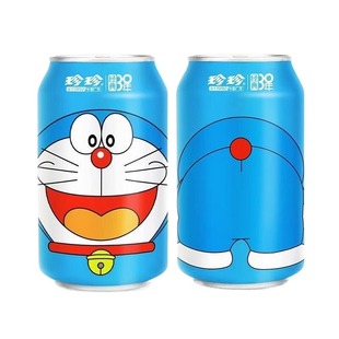 珍珍哆啦A梦荔枝汽水330ml0脂气泡水碳酸饮料随机发饮料荔枝味