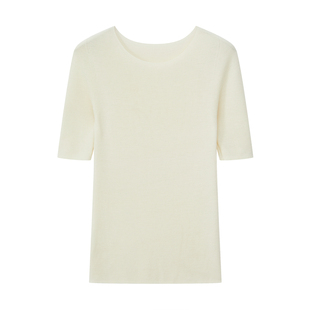 Cycle Document【可机洗】18针60支纯羊毛无缝打底针织半袖T恤女