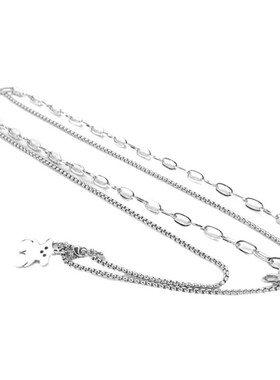 原创小众钛钢小熊日韩可爱潮项链