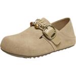 百思图2026春季新款真皮两穿勃肯鞋复古休闲女一脚蹬单鞋W1063AM6