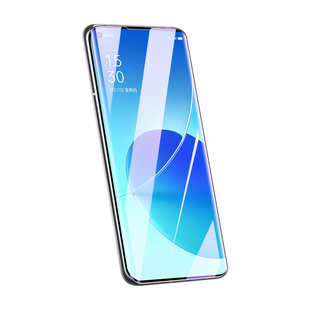适用opporeno6pro钢化膜曲屏全覆盖reno6pro+手机膜uv全胶防爆保护oppo防窥膜全包防摔水凝膜高清玻璃屏保por