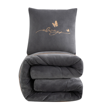 寒号鸟秋冬加厚牛奶绒抱枕被