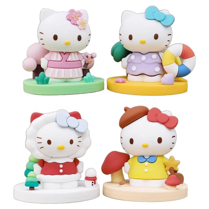 实心滴胶盲盒夏威夷凯蒂猫KT猫咪手办可爱创意汽车摆件走心礼物女
