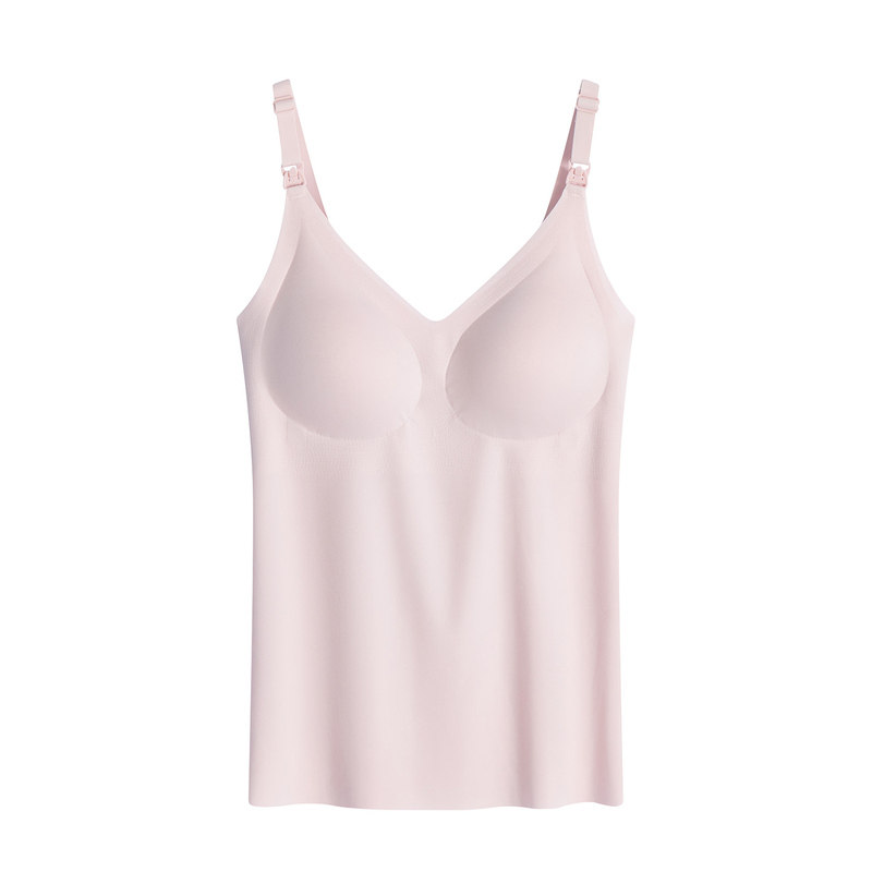 产妇哺乳内衣吊带背心带胸垫免穿文胸夏季透气产后哺乳喂奶专用