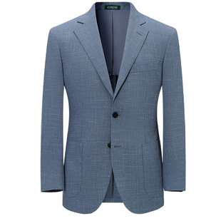 【意大利VBC】柏品羊毛西装外套男秋新品商务休闲亚麻单西服上衣