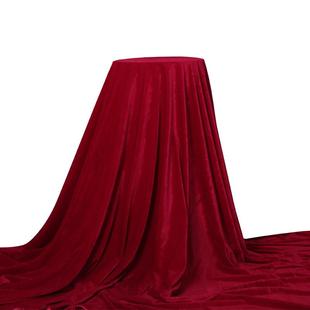 酒红色红色金丝绒背景布红丝绒绒布红布桌布布幔结婚舞台布料