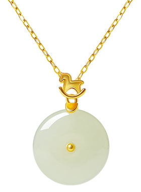 宫里上新本命年和田玉平安扣吊坠