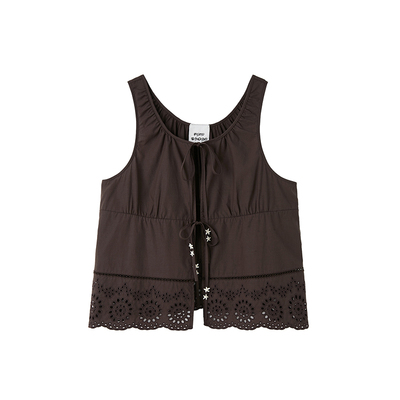 RAWSTONE棉刺绣吊带背心开衫