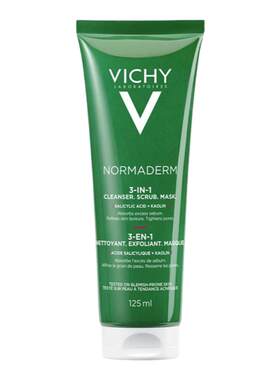 欧洲直邮Vichy薇姿三合一毛孔淨化泥125ml清洁去角质面膜舒适正品
