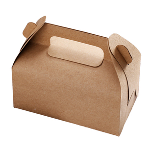 大号手提西点盒 蛋糕盒 慕斯盒 甜品打包盒蛋挞盒 350g牛皮纸盒