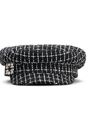 【24期免息】Roger Vivier/RV配饰Broche Vivier格子呢水手帽