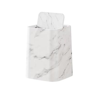 垃圾桶家用高颜值客厅卧室厨房仿大理石翻盖办公室商用大容量纸篓