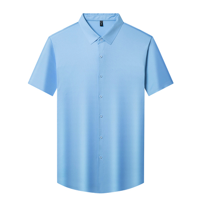 皮尔卡丹桑蚕丝短袖男士衬衫
