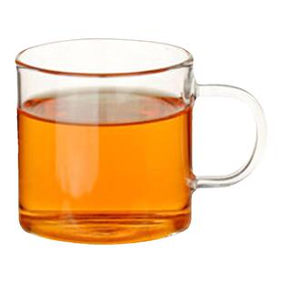 耐热玻璃小茶杯带手把加厚品茗杯透明花茶杯主人耳环杯120ml容量