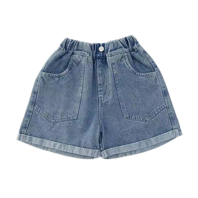 女童夏装牛仔短裤夏季新款洋气时髦儿童休闲夏款热裤外穿短裤牛仔