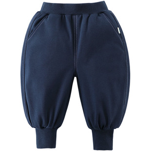 [560G云盾裤]齐齐熊男童裤子冬款加绒加厚宝宝卫裤儿童女童装薄绒