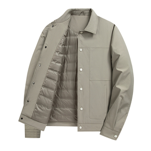 【90%鸭绒】圣得西轻薄羽绒服男2025冬季新款翻领夹克羽绒外套男