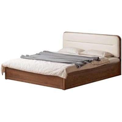 源氏木语现代简橡木箱体床