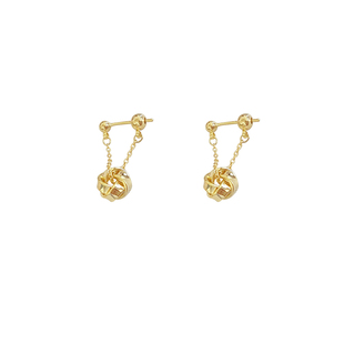 热销 小秋千 设计师耳环2025新款爆款两戴小众金属风银针耳钉