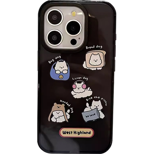 轻风原创可爱卡通狗狗适用iphone17promax苹果13手机壳12少女心11全包防摔xs黑色14plus小众创意xr新款15/16