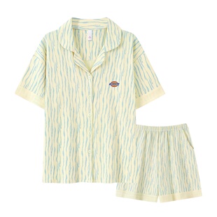 Dickies家居服女款新款夏季纯棉布料100全棉睡衣短袖高级感长袖春