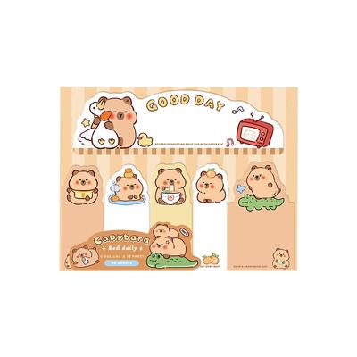 便利贴卡皮巴拉小学生专用重点标记索引贴初高中生学科分类便携式标签贴商务办公记录备忘有粘性记事贴便签纸