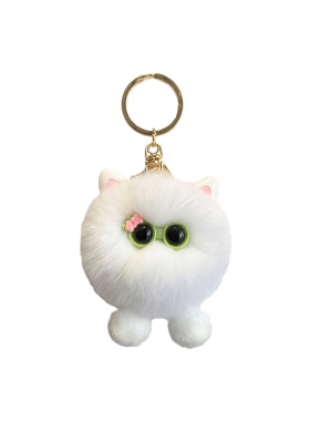 獭兔毛可爱小猫咪汽车钥匙扣挂件