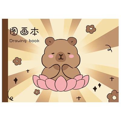 卡皮巴拉A4图画本加厚大号美术本画画本子一年级儿童幼儿园专用涂鸦涂色马克笔专用纸素描纸空白不透色绘画本