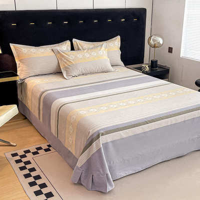 纯棉磨毛床单单件加厚春秋保暖床品全棉布女被单子单双人圆角床单