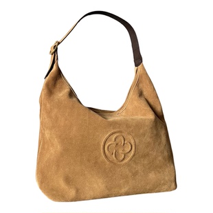 【猫店尾货】hobo托特包2026新款牛皮绒面大容量单肩通勤斜挎包