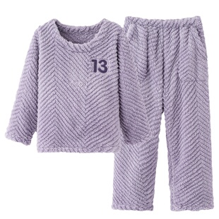 儿童睡衣2026冬季新款男童女孩加绒加厚家居服法兰绒保暖冬天套装