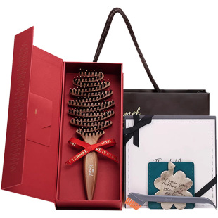 【母亲节礼物】KRRAMEL梳子松塔猪鬃毛护发按摩气垫梳女生日礼物