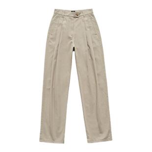 【现货】GROVE EDGE韩国小众八奶fever同款背带直筒卡其色休闲裤